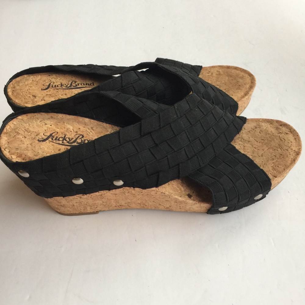 LUCKY BRAND MILLER CORK WEDGES SIZE 7.5